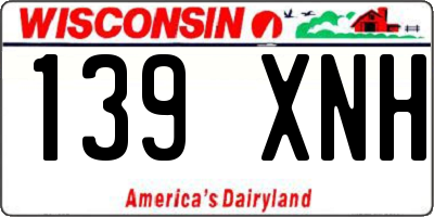 WI license plate 139XNH