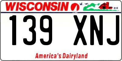 WI license plate 139XNJ