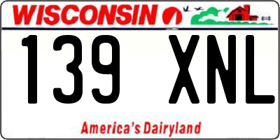 WI license plate 139XNL
