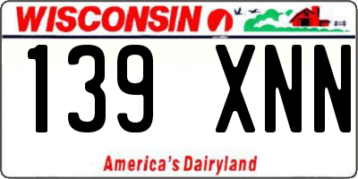 WI license plate 139XNN