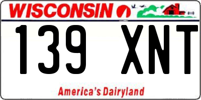 WI license plate 139XNT