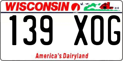 WI license plate 139XOG