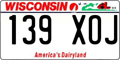 WI license plate 139XOJ