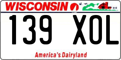WI license plate 139XOL