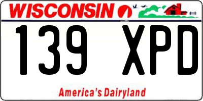 WI license plate 139XPD