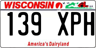 WI license plate 139XPH