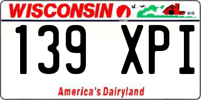 WI license plate 139XPI