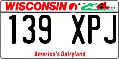 WI license plate 139XPJ