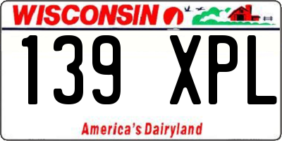 WI license plate 139XPL
