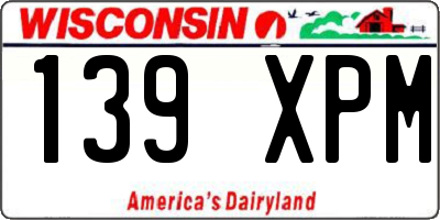 WI license plate 139XPM