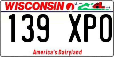 WI license plate 139XPO