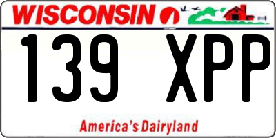 WI license plate 139XPP