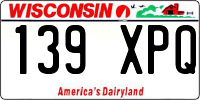 WI license plate 139XPQ