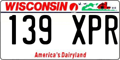 WI license plate 139XPR