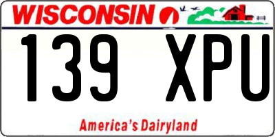 WI license plate 139XPU