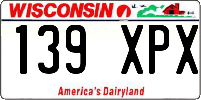 WI license plate 139XPX