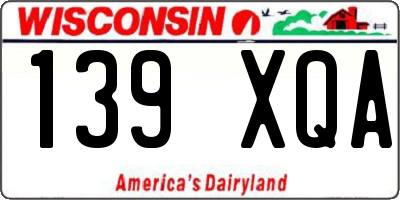 WI license plate 139XQA