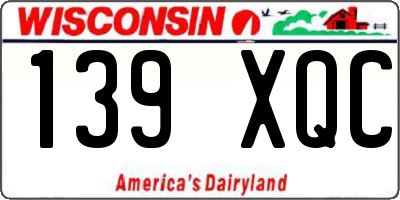 WI license plate 139XQC