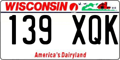 WI license plate 139XQK