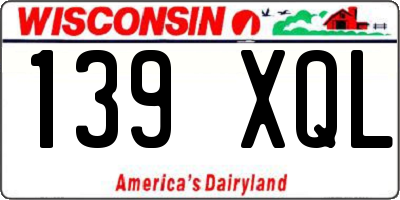 WI license plate 139XQL
