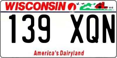 WI license plate 139XQN