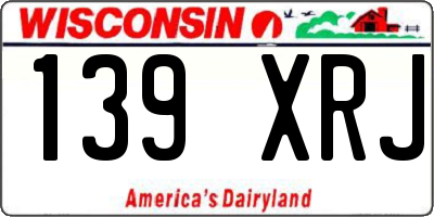 WI license plate 139XRJ