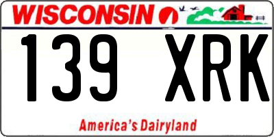 WI license plate 139XRK
