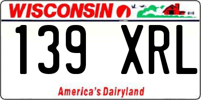 WI license plate 139XRL