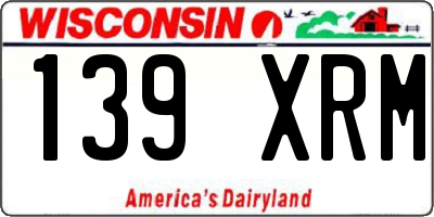 WI license plate 139XRM