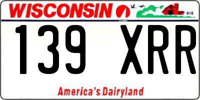 WI license plate 139XRR