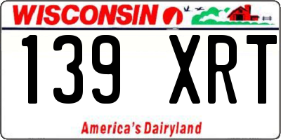 WI license plate 139XRT