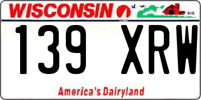 WI license plate 139XRW