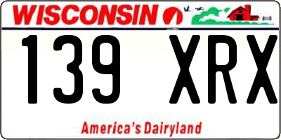 WI license plate 139XRX