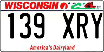 WI license plate 139XRY