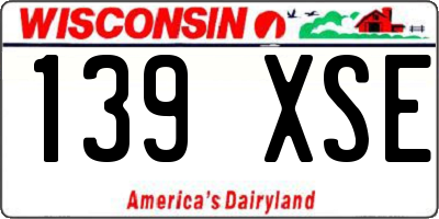 WI license plate 139XSE