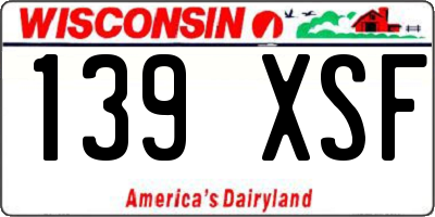 WI license plate 139XSF
