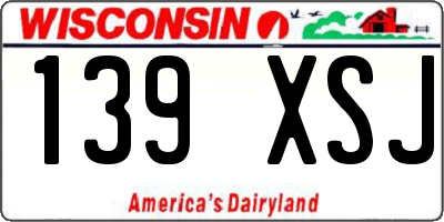 WI license plate 139XSJ
