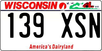WI license plate 139XSN