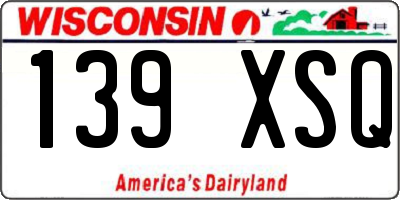 WI license plate 139XSQ