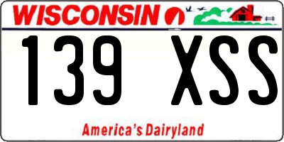 WI license plate 139XSS