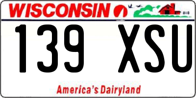 WI license plate 139XSU