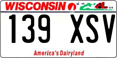 WI license plate 139XSV
