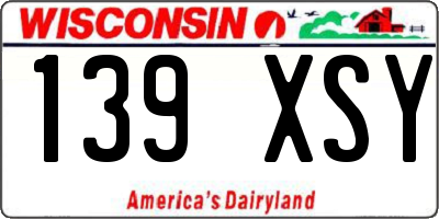 WI license plate 139XSY