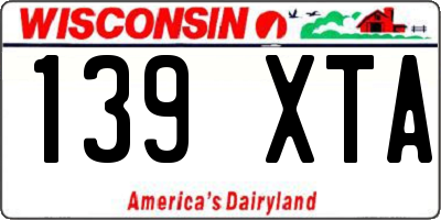 WI license plate 139XTA