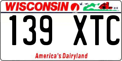 WI license plate 139XTC