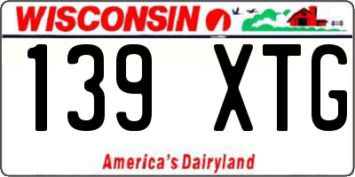 WI license plate 139XTG