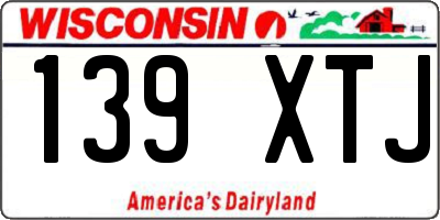 WI license plate 139XTJ