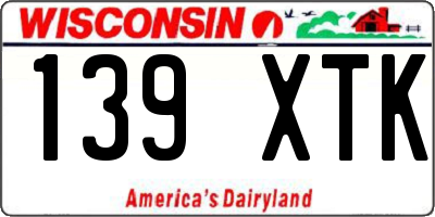 WI license plate 139XTK