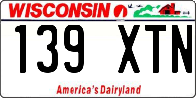 WI license plate 139XTN