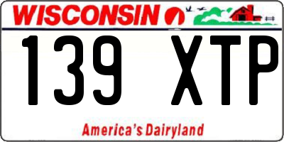 WI license plate 139XTP